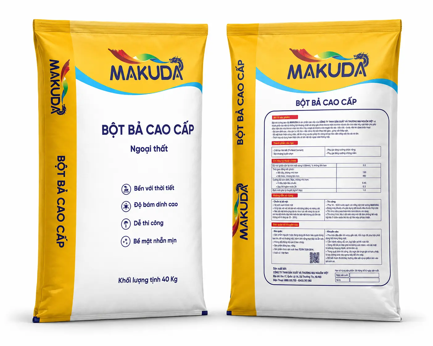 BỘT BẢ NGOẠI THẤT BB02/40 KG